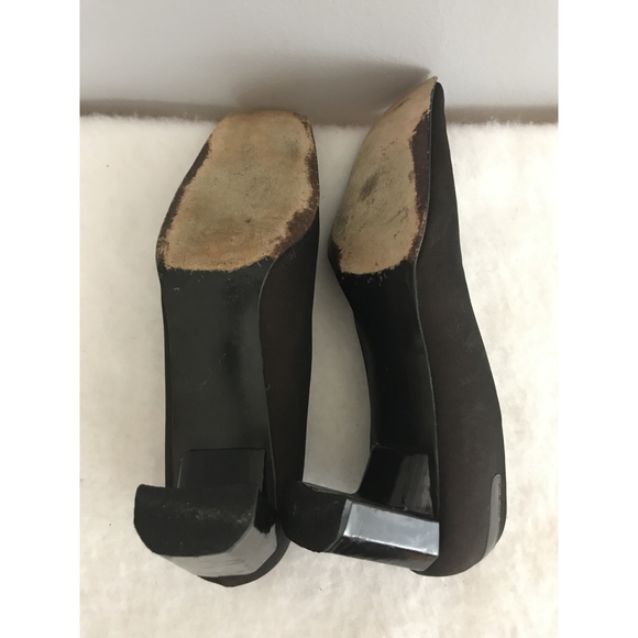 Stuart Weitzman Brown Square Toe Block Heels - Picture 5 of 6